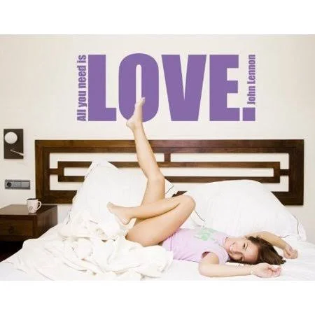 All You Need Is Love Wall Decal - Wall Decal - Sticker, Mural Vinyl Art Home Decor, John Lennon Quotes and Sayings - 2718 - Pink