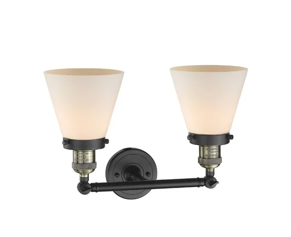 Innovations Lighting-208-BAB-G64-Small Cone - 16 inch 2 Light Bath