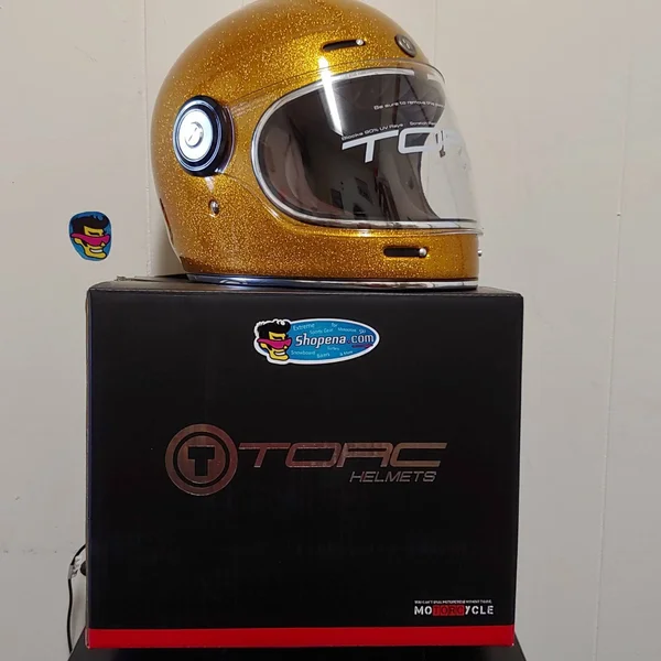Torc T-1 Retro Full Face Helmet - Gold Metallic