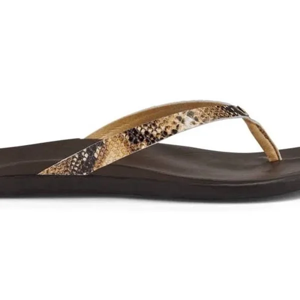 Olukai Ho&opio Leather Women's Sandals Tan/Mo&o : 8 B - Medium
