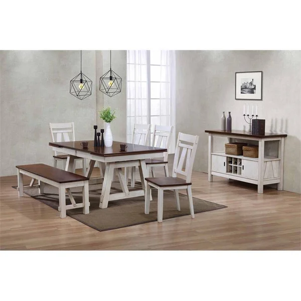 Bernards Winslow Farmhouse Cherry Dining Bench
