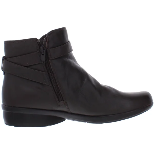 Naturalizer Colette Womens Solid Ankle Booties, Brown Leather