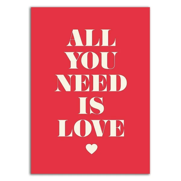 26x22 x 18x22 All You Need Is Love by GraphINC Print on Canvas