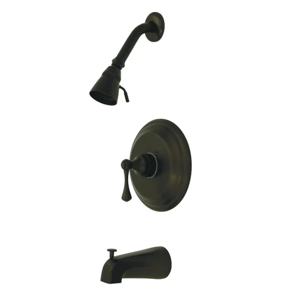 Kingston Brass GKB2635BL Water Saving Metropolitan Tub & Shower Faucet with Lever Handles Oil Rubbed Bronze
