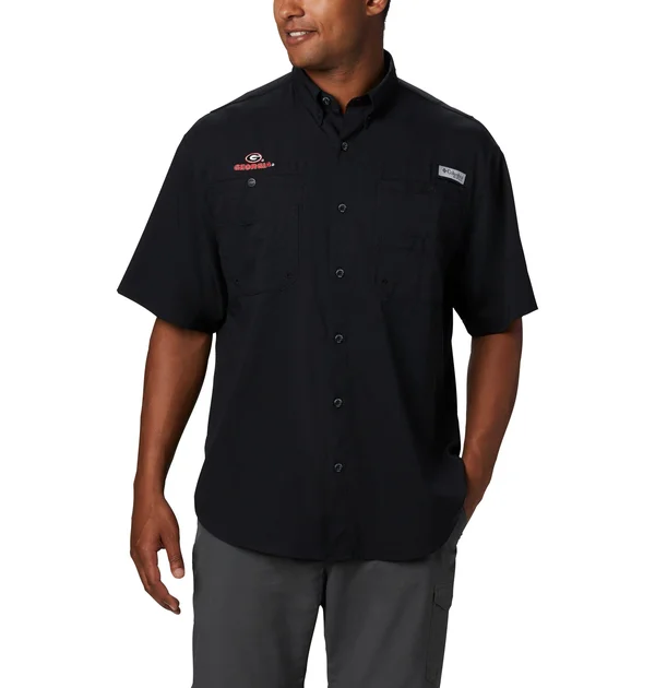 Columbia Men's Georgia Bulldogs Tamiami Short Sleeve Shirt, Black, Size: Small