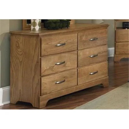 Carolina Furniture Works 495600 Dresser - Double 6 Drawer - Clear Oak, 48 x 17