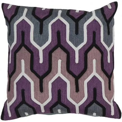 Wade Logan Chew Stoke 100% Cotton Throw Pillow Size: 18x22 H x 18x22 W, Color: Purple, filler: Down