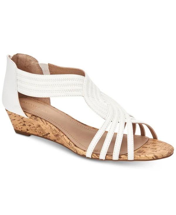 Charter Club Ginifur Wedge Sandals, Created for Macy&s - White
