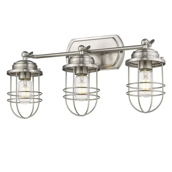 Golden Lighting 9808-LSF PW Seaport - 3 Light Semi-Flush Mount in