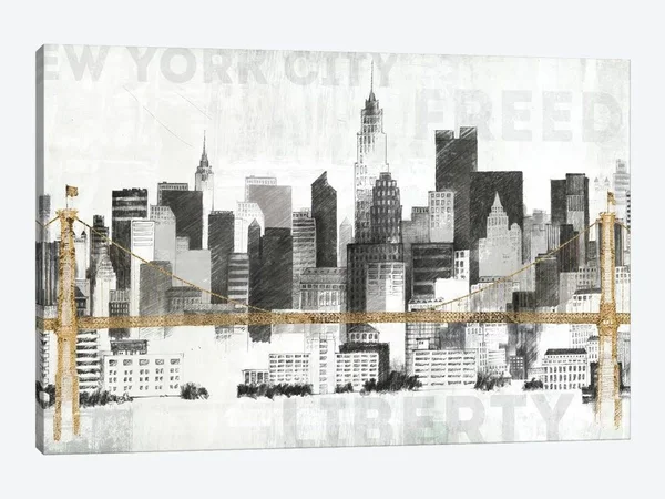 Avery Tillmon Canvas Wall Decor Prints - New York Skyline II ( scenic & landscapes > Urban > Industrial art)