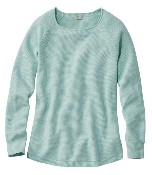 Women's Textured Cotton Sweater - Long-Sleeve Blue Extra Small, L.L.Bean