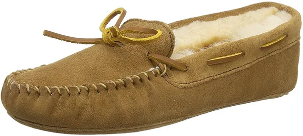 Minnetonka Sheepskin Softsole Moc 6 Women's Tan
