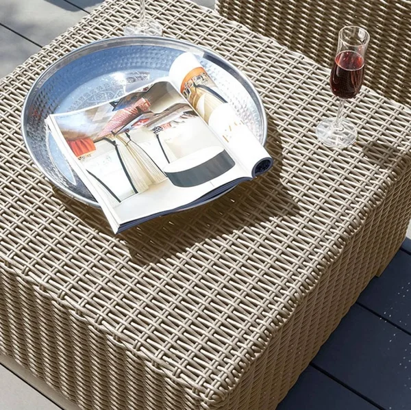 Keter California All-Weather Resin Outdoor Patio Coffee Table, Cappuccino