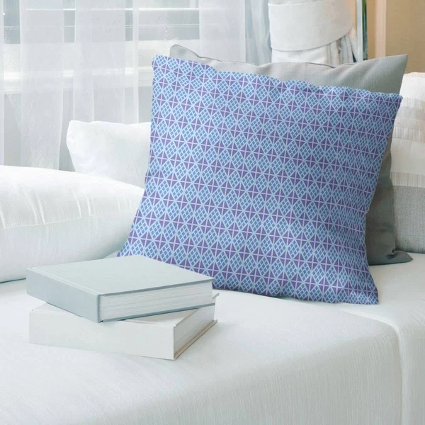 Porch & den Farrin Plain Diamonds Throw Pillow - 16 x 16 - Blue & Purple - Faux Suede