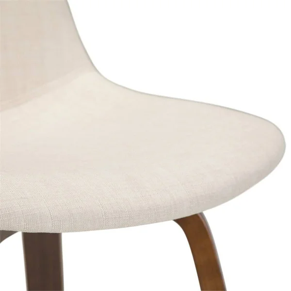 Simpli Home Randolph Bentwood Counter Height Stool - Set of 2, Natural Linen Look Fabric