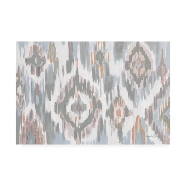 Trademark Fine Art 'Ikat Jewel I Blush Grey' Canvas Art by Farida Zaman - Size: 16 x 24