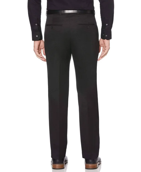 Perry Ellis Men's Modern Fit Performance Portfolio Dress Pants in Black, Size 34 x 29, 100% Polyester