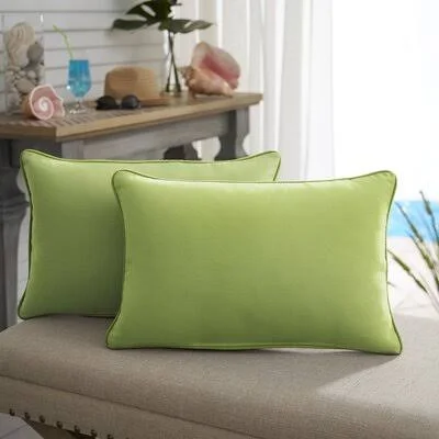 Wrought Studio Mcmillian Indoor/Outdoor Lumbar Pillow Color: Apple Green - Size: 13x22 H x 20x22 W