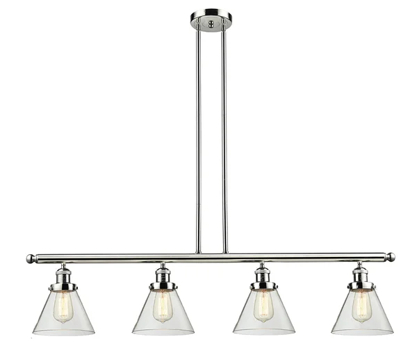 Innovations Lighting 214-PN-G42 Signature 4 Light 48 inch Polished Nickel Island Light Ceiling Light Large Cone