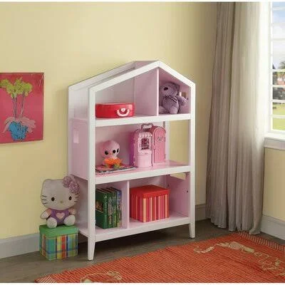 Doll Cottage Bookcase Harriet Bee Color: White/Pink