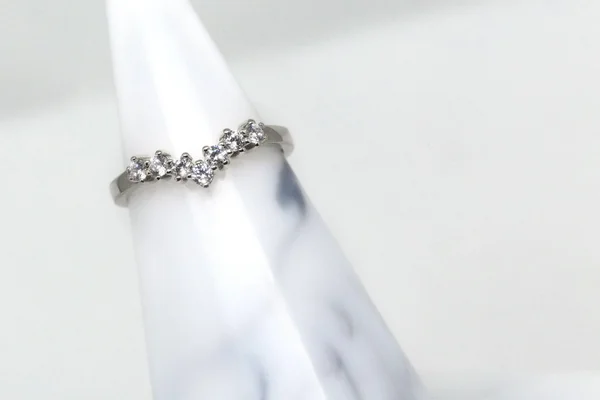Silver & Swarovski CZ Wishbone Ring - Chevron Ring - Engagement Ring - Promise Ring - Gift for Her - 7 x 2.25mm