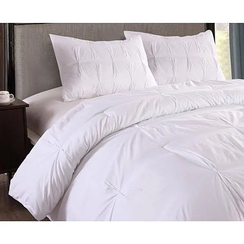 Lotus Home Water and Stain Resistant Pintuck Microfiber Comforter Mini Set - Size: King, Fig