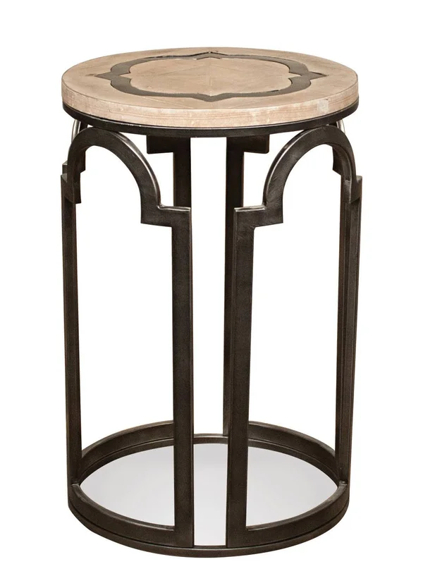 Riverside Furniture Estelle Washed Gray Round Chairside Table