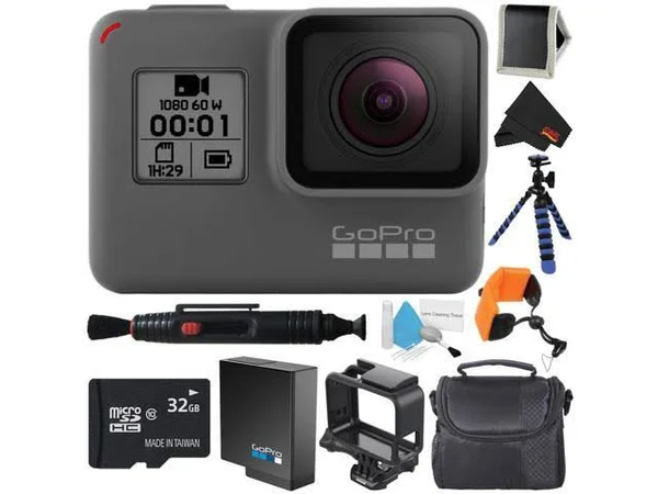 GoPro Hero (2018) Waterproof Action Camera Bundle with 32GB Memory Card + Tripod (Newest Model)