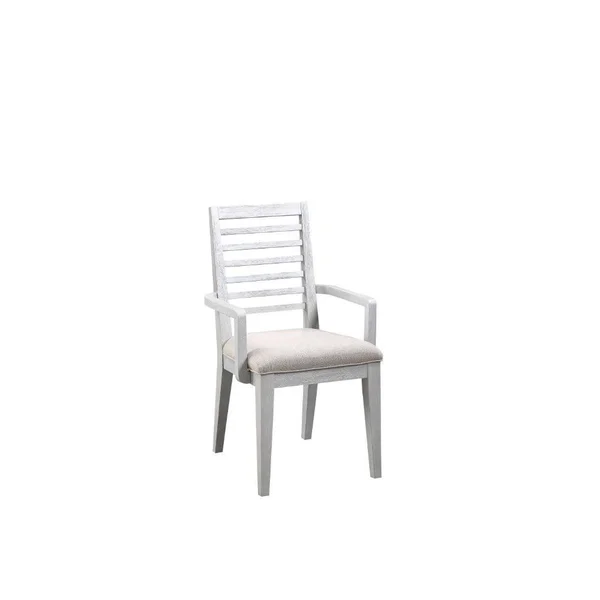 Aromas Arm Chair (Set-2) in White Oak & Fabric