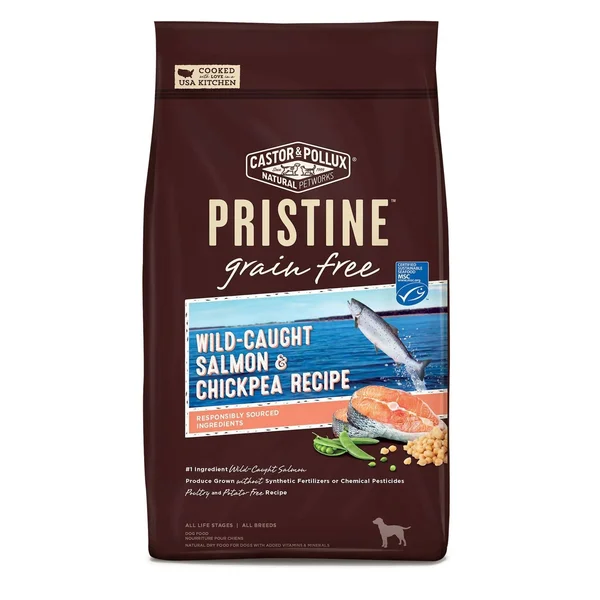 Castor & Pollux Pristine Grain-Free Wild-Caught Salmon & Chickpea Recipe Dry Dog Food - 18-lb