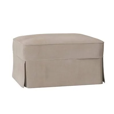 Wayfair Custom Upholstery Barrand Ottoman Body Fabric: Tina Oyster