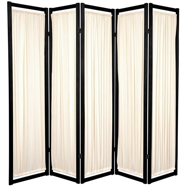 Oriental Furniture 6 ft. Tall Helsinki Shoji Screen - 5 Panel - Black