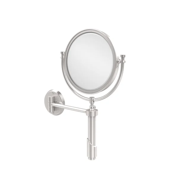 Allied Brass Tribecca Collection Wall Mounted Make-Up Mirror 8-in Diameter with 2x Magnification - Satin Chrome