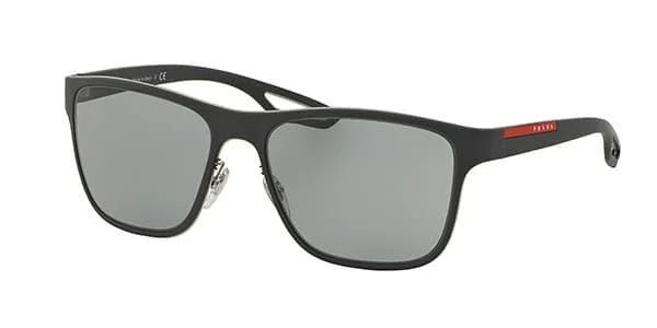Prada Linea Rossa PS56QS LJ SILVER TIG3C2 Men's Sunglasses Grey Size 56
