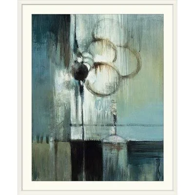 &Blue Modern I& by Terri Burris Painting Print Great Big Canvas Format: White Frame, Size: 32x22 H x 27x22 W x 1x22 D