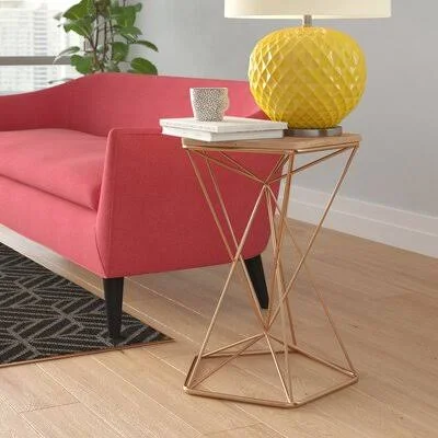 Labriola Metal End Table Brayden Studio Table Base Color: Rose Gold
