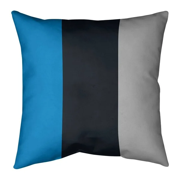 Carolina Carolina Football Stripes Pillow (Indoor/Outdoor) - 16 x 16 - Square - Zipper Closure - Medium - Polyester