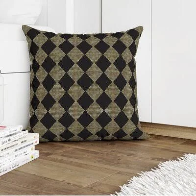 Savoie Geometric Throw Pillow Union Rustic Color: Black/Gold - Size: 24x22 x 24x22