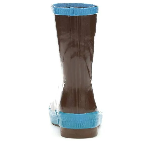 Salmon Sister Little Kid 8 in Legacy Boot by Xtratuf USA 100% Dry - in Chocolate with Whale Print, Rubber/Neoprene