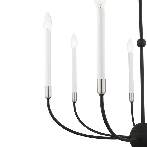 Livex Lighting-46067-04-Clairmont - 7 Light Chandelier Black/Brushed