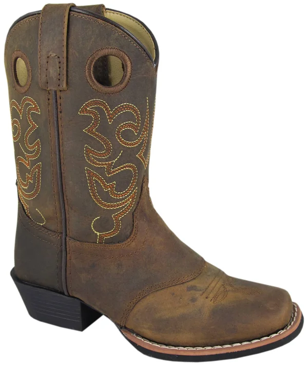Smoky Mountain Sedona Western Boots - Kids, Brown Distress