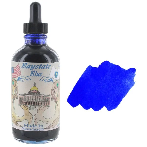 Noodler&s Ink Fountain Pen Bottled Ink with Eyedropper - 4.5 Ounces, Free Pen, 10 Color Options (Baystate Blue)