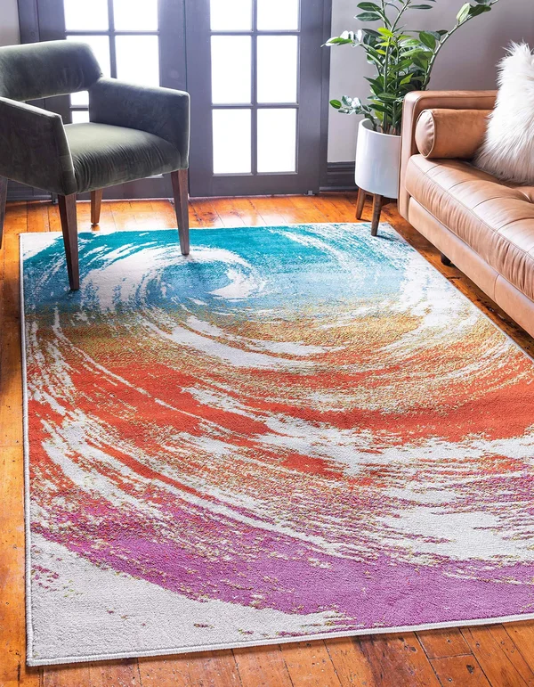 Open Hearts Multi 5x8 Area Rug