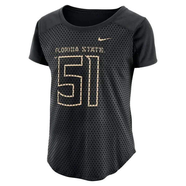 Nike Florida State Seminoles Women's Black Mod Fan Number T-Shirt Size: Small