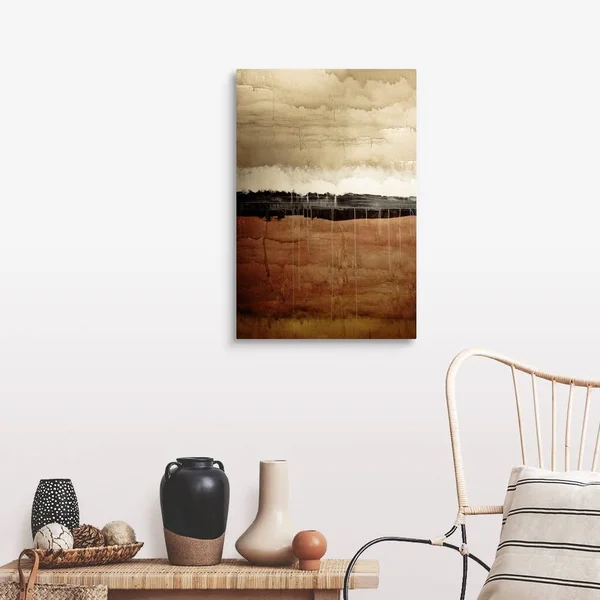 Dawn - Abstract Painting in Brown and White (acrylic Painting), Large Solid-Faced Canvas Wall Art Print, Great Big Canvas