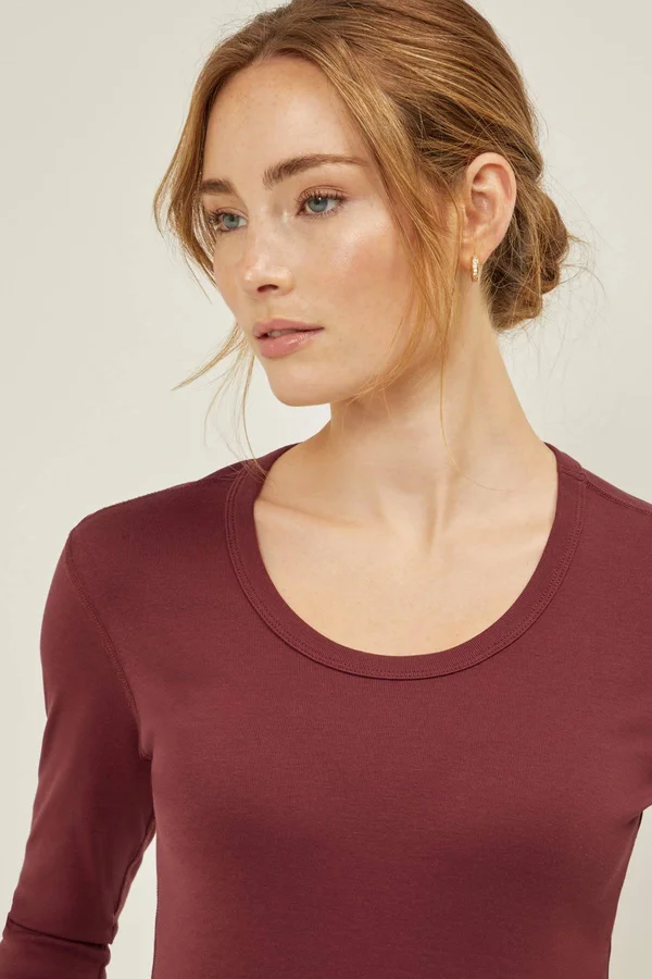 Essential Heritage Knit 3/4 Scoop Neck Tee Poseidon - L