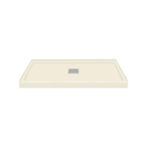 Transolid Fl4836c-32 Linear 48-in L x 36-in W Single Threshold Shower Base with A Center Drain - Cameo, Size: 48-in Large x 36-in