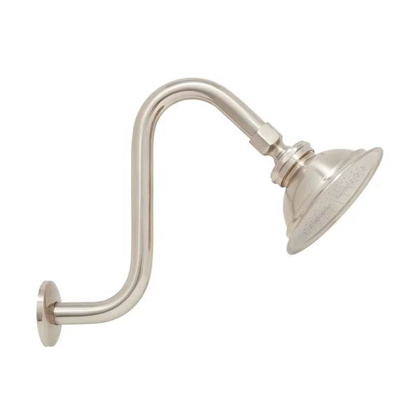 Signature Hardware Windom Watering Can Shower Head with 8x22 Offset Arm in Brushed Nickel 288269