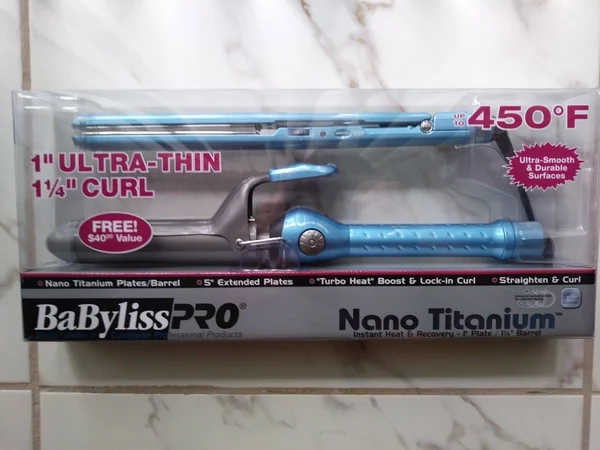 Babyliss Pro Nano Titanium Flat Iron 1 inch and Curling Iron 1 1/4 inch