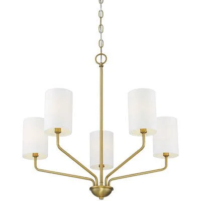 Kautz 5 - Light Shaded Classic Chandelier Gracie Oaks Finish: Natural Brass